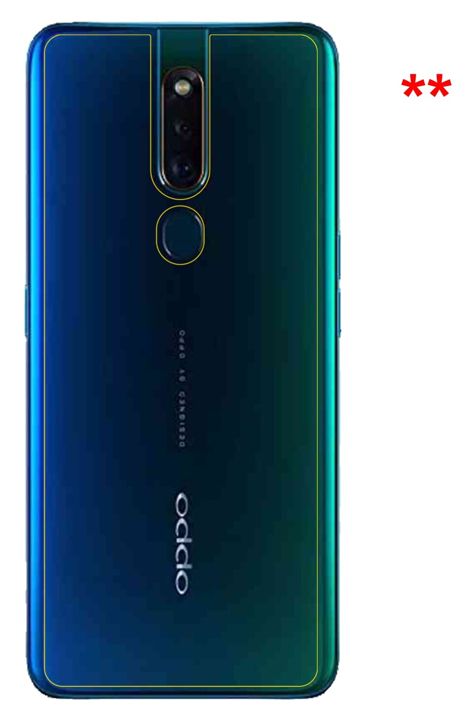 Dünne und klare Folie passend zugeschnitten für Oppo F11 Rückseite