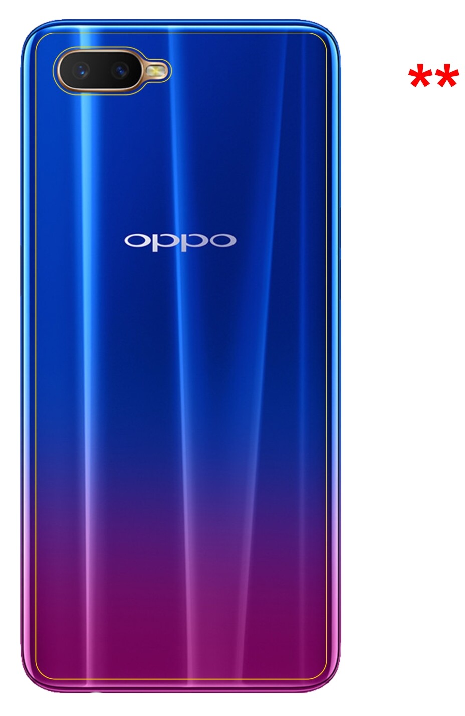 Dünne und klare Folie passend zugeschnitten für Oppo RX17 Neo Rückseite