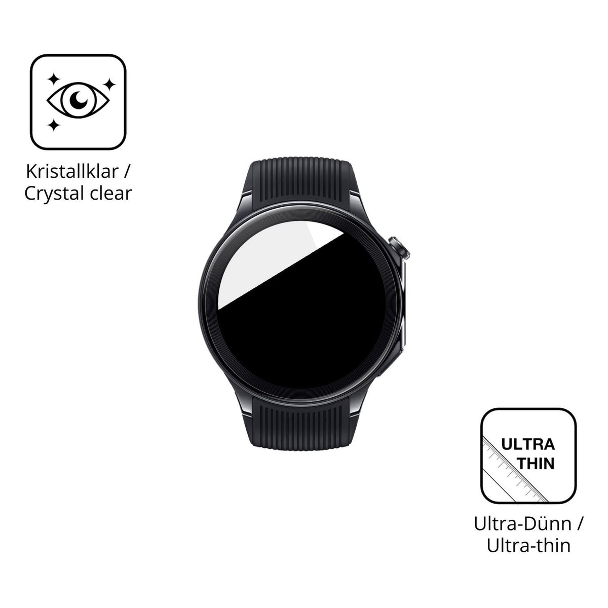 Dünne und klare Folie passend zugeschnitten für Oppo Watch X3