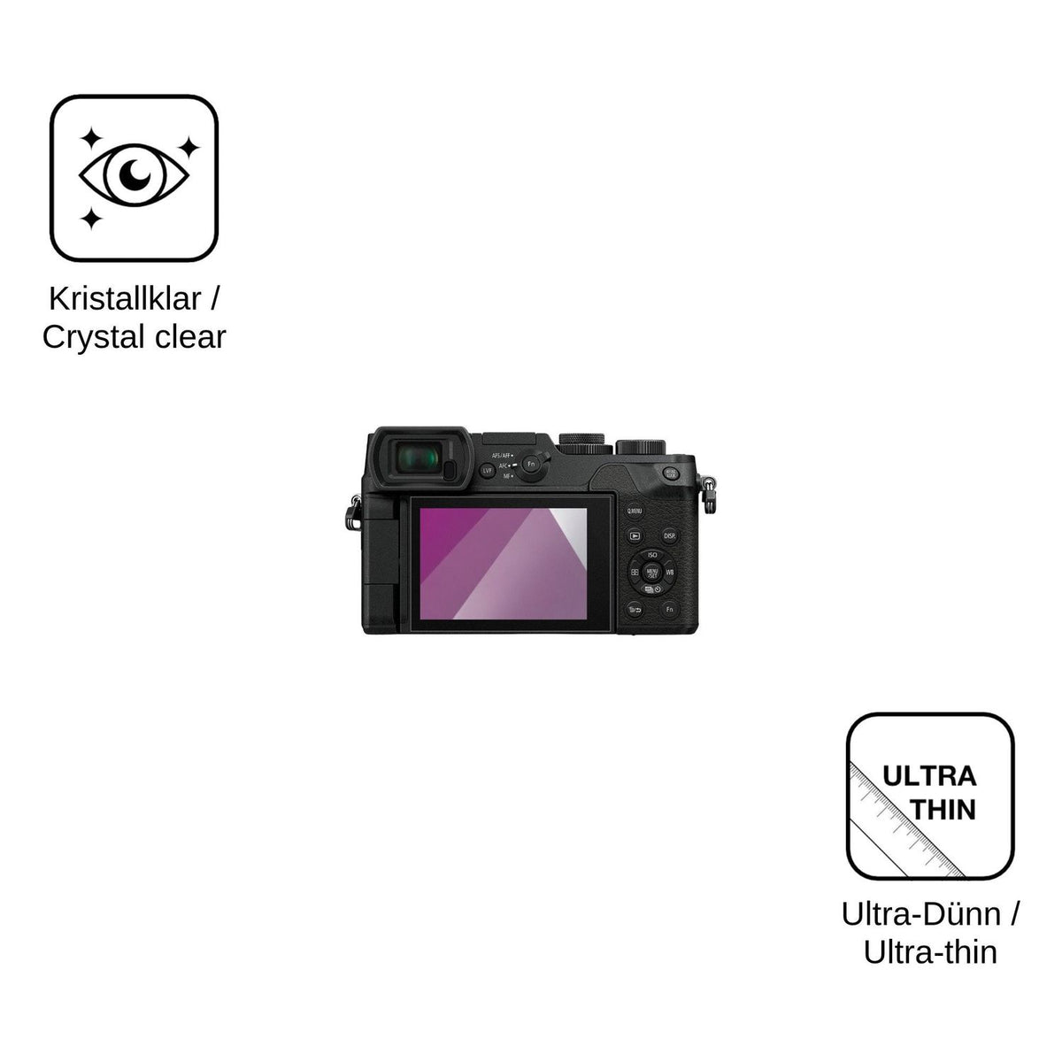 4x Schutzfolie klar für Panasonic Lumix DMC-GX8 Display-Schutzfolie