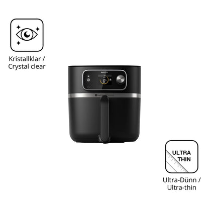 Dünne und klare Folie passend zugeschnitten für Philips Airfryer HD9880/90
