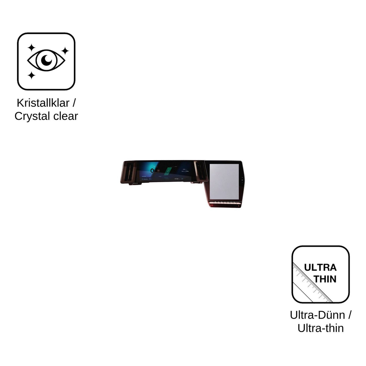 2x Schutzfolie klar für Renault Austral openR Link 12 Display-Schutzfolie