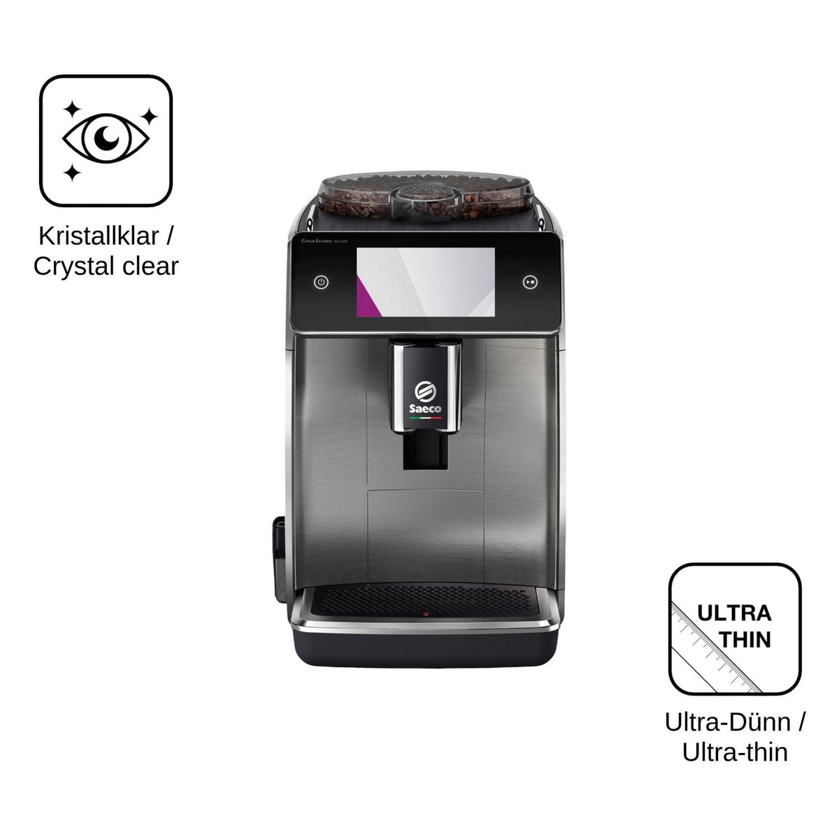 2x Schutzfolie klar für Saeco GranAroma Deluxe SM6685/00 Display-Schutzfolie