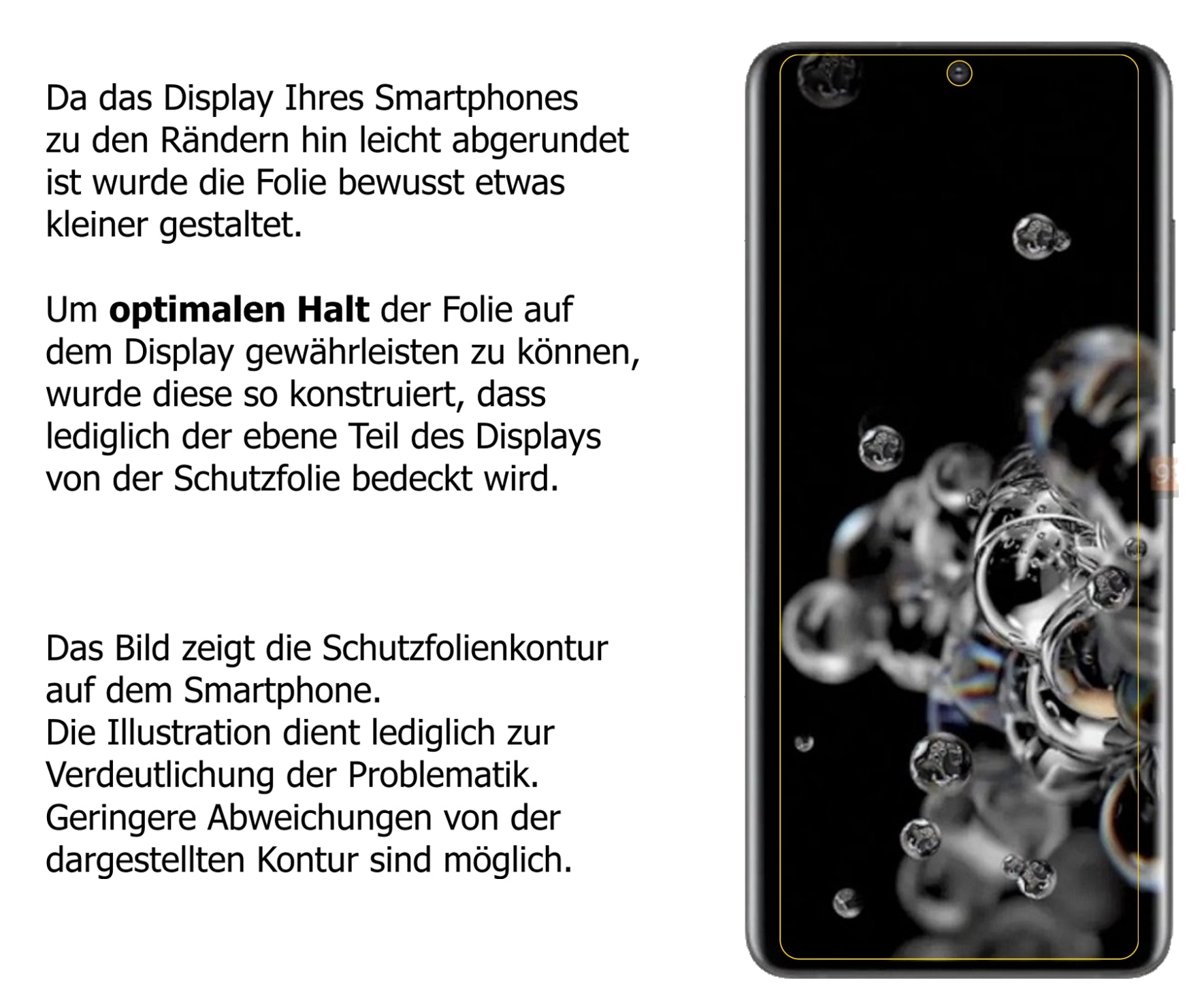 Dünne und klare Folie passend zugeschnitten für Samsung Galaxy S20 Ultra