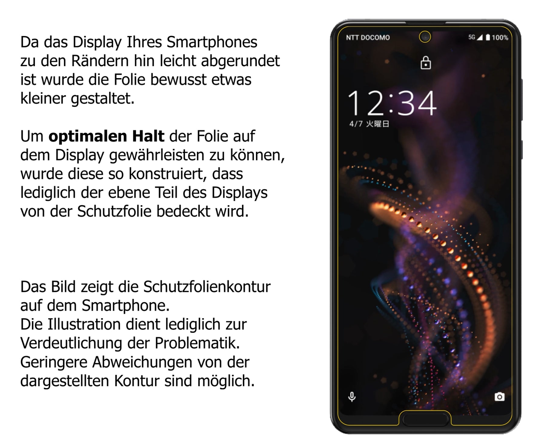 Dünne und klare Folie passend zugeschnitten für Sharp Aquos R5G