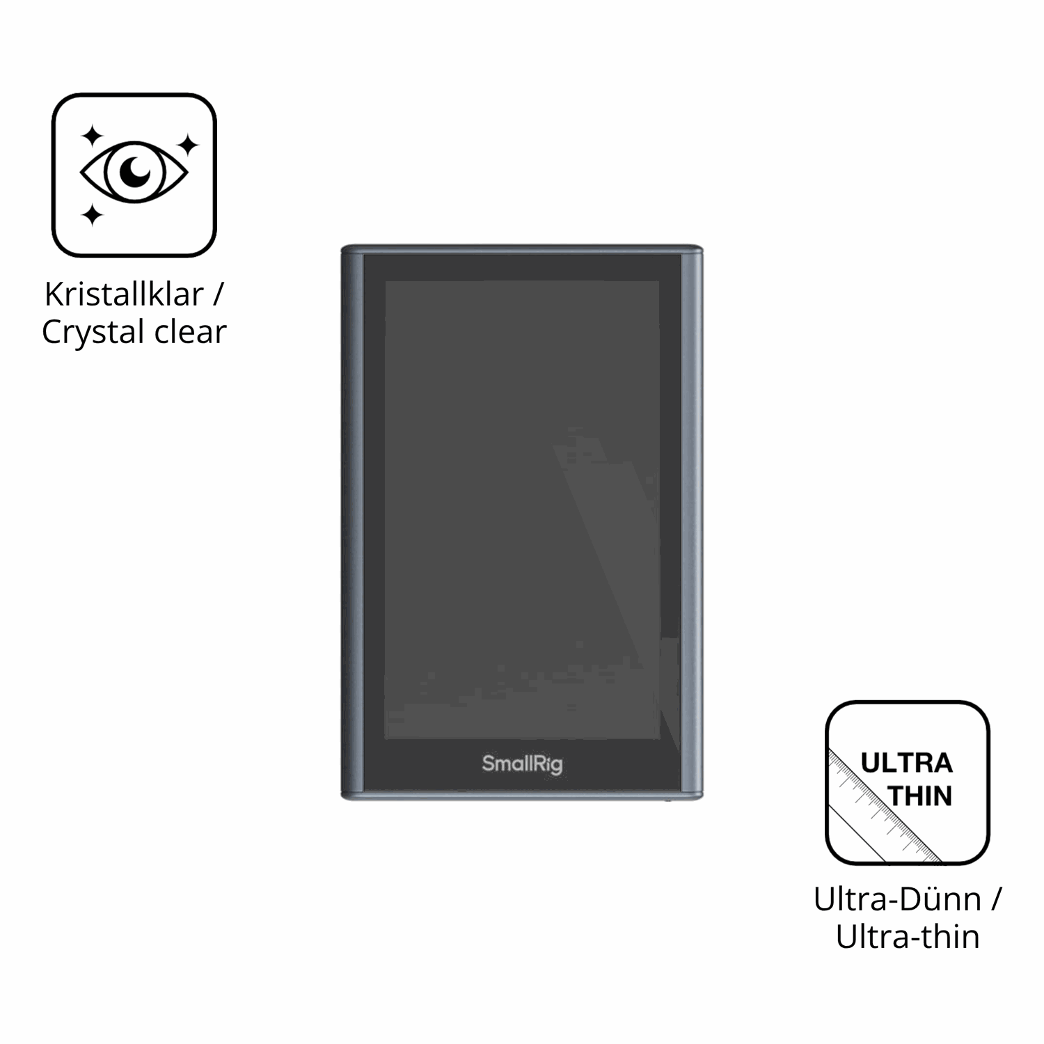 Dünne und klare Folie passend zugeschnitten für SmallRig Wireless Monitor 4850B