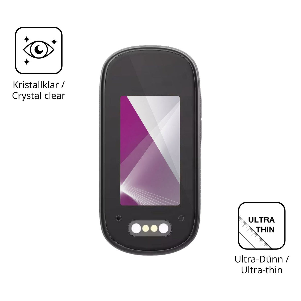 Dünne und klare Folie passend zugeschnitten für VeftBltrem 4K Action Kamera Mini Bodycam