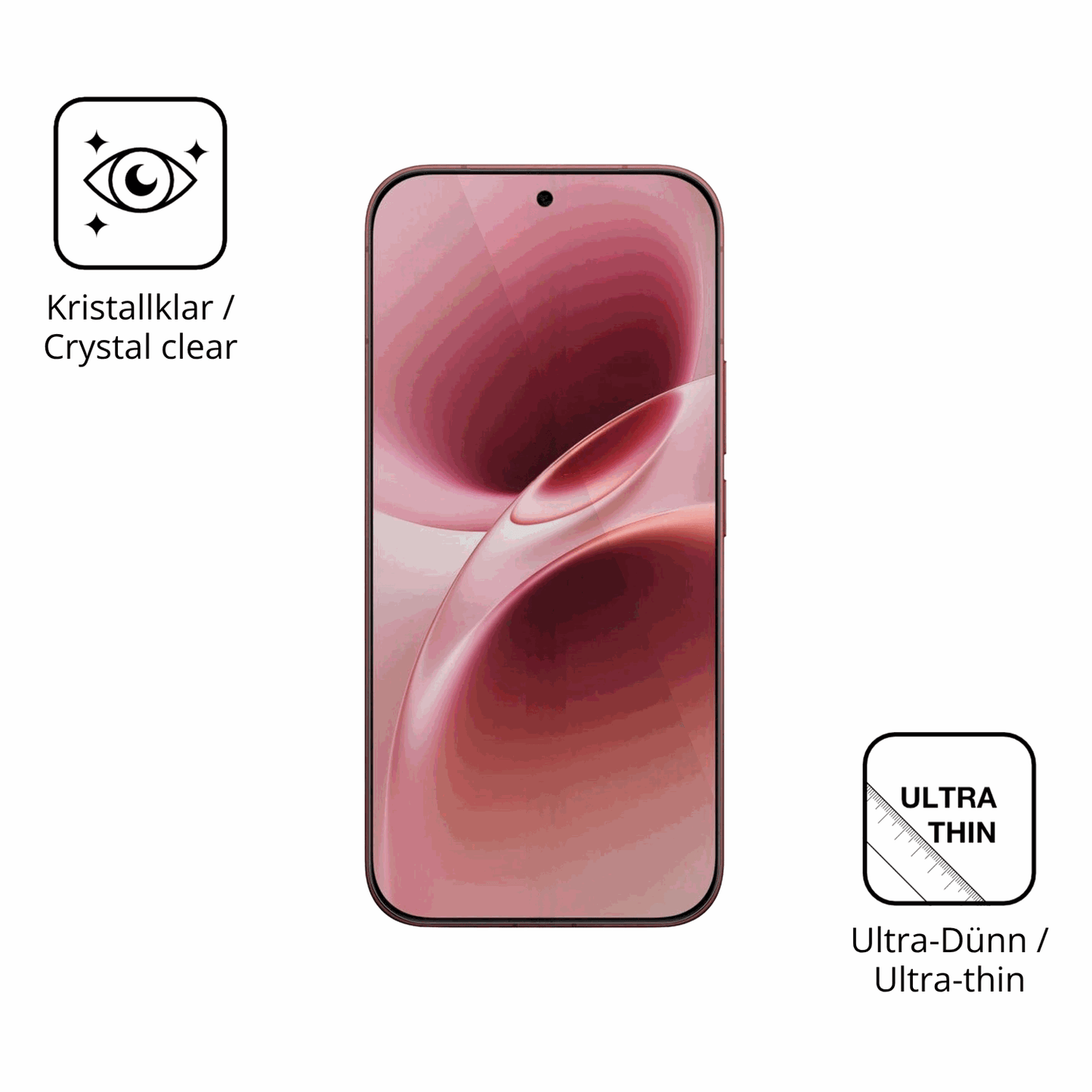 Dünne und klare Folie passend zugeschnitten für Vivo V70