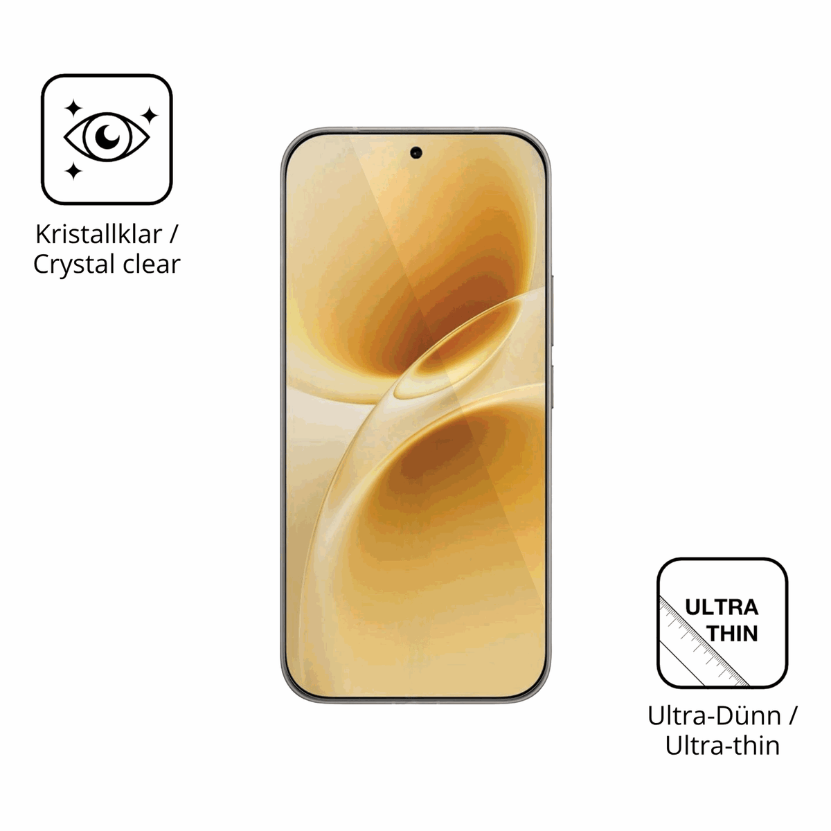 Dünne und klare Folie passend zugeschnitten für Vivo V70 Elite