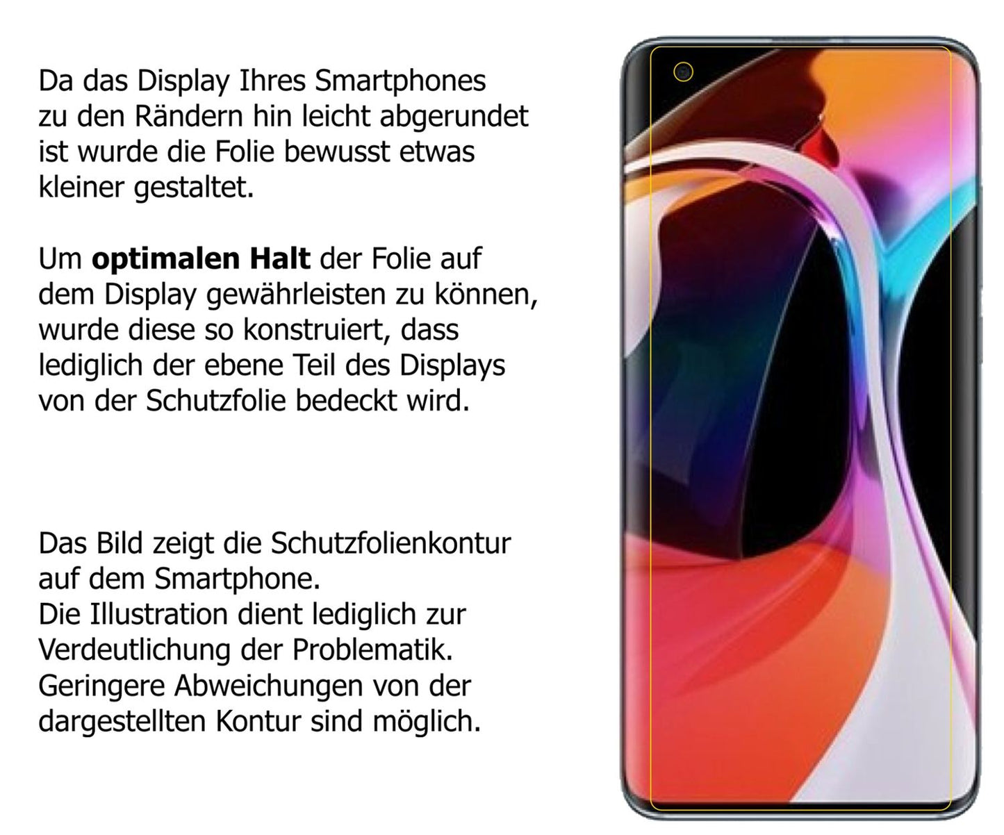 Dünne und klare Folie passend zugeschnitten für Xiaomi Mi 10