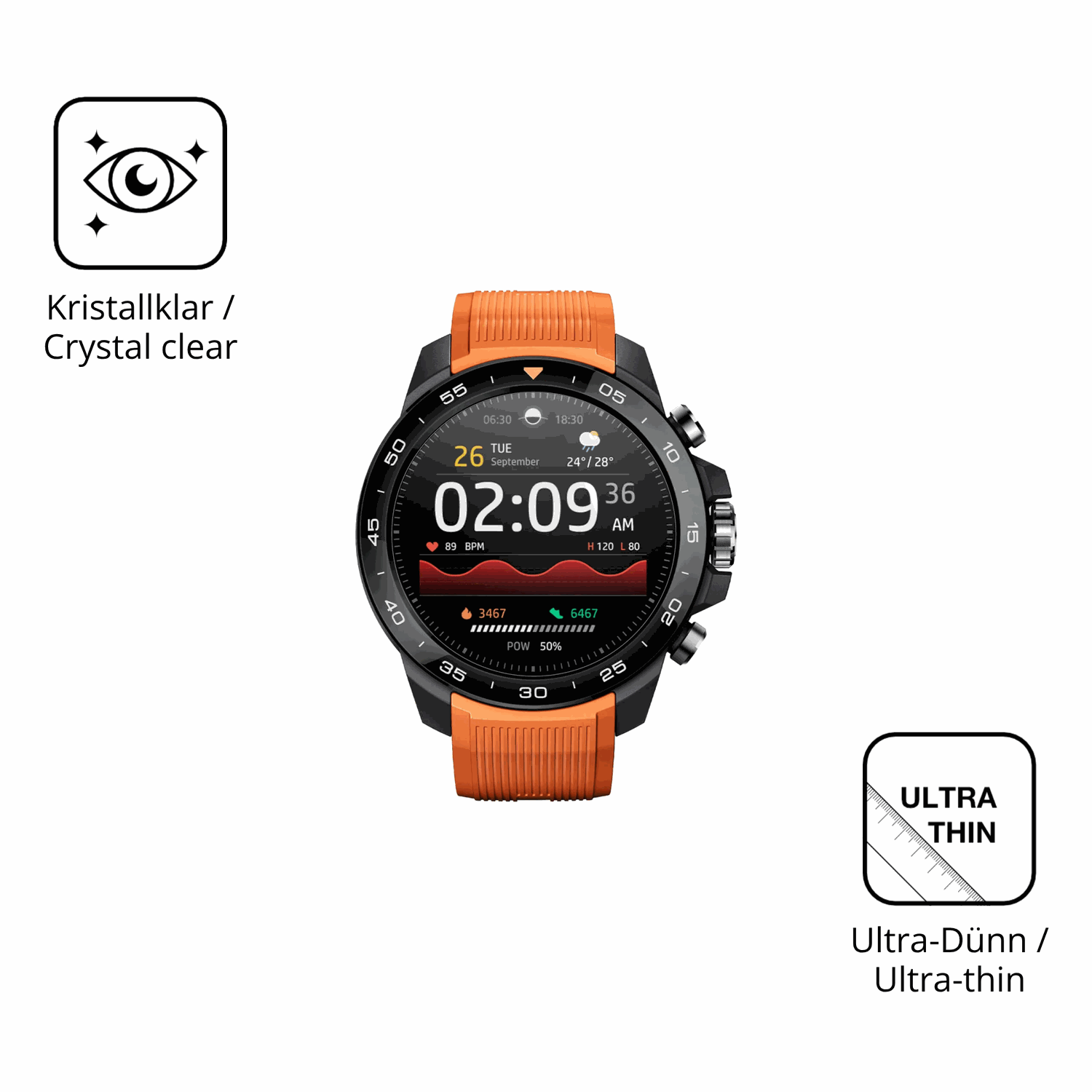 D�nne und klare Folie passend zugeschnitten f�r Xiaomi Mibro GS Explorer S