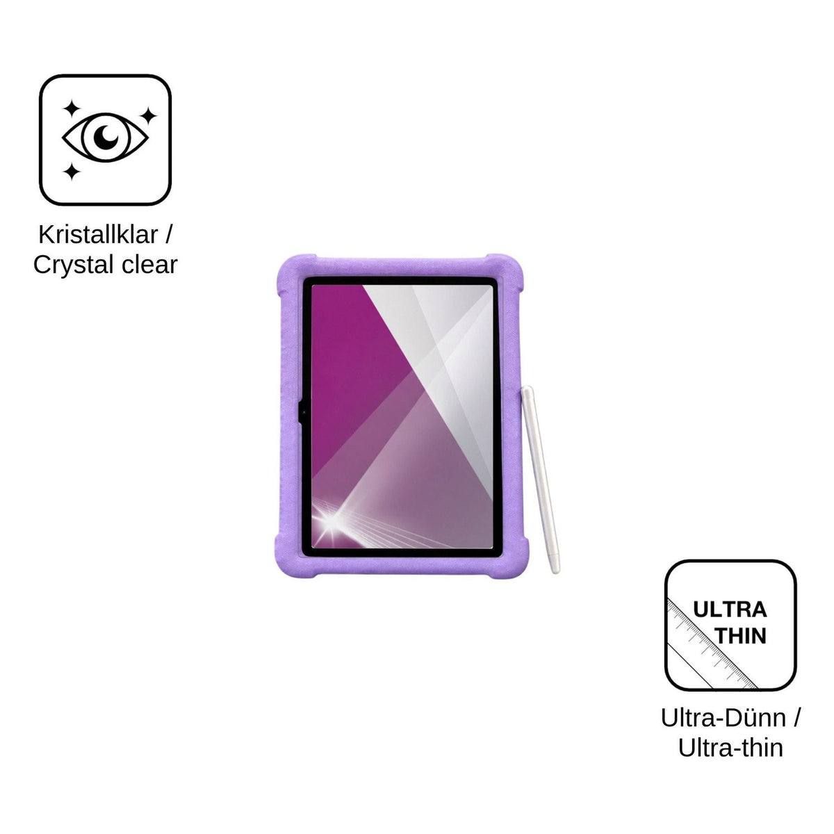 2x Schutzfolie klar für ZONKO Kinder Tablet 10 Display-Schutzfolie