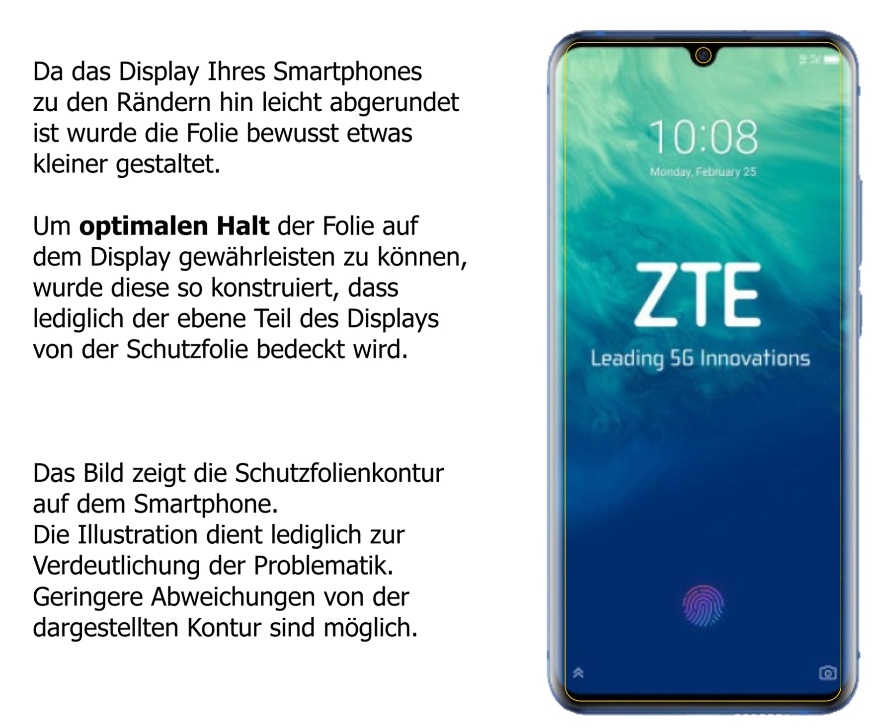 Dünne und klare Folie passend zugeschnitten für ZTE Axon 10s Pro