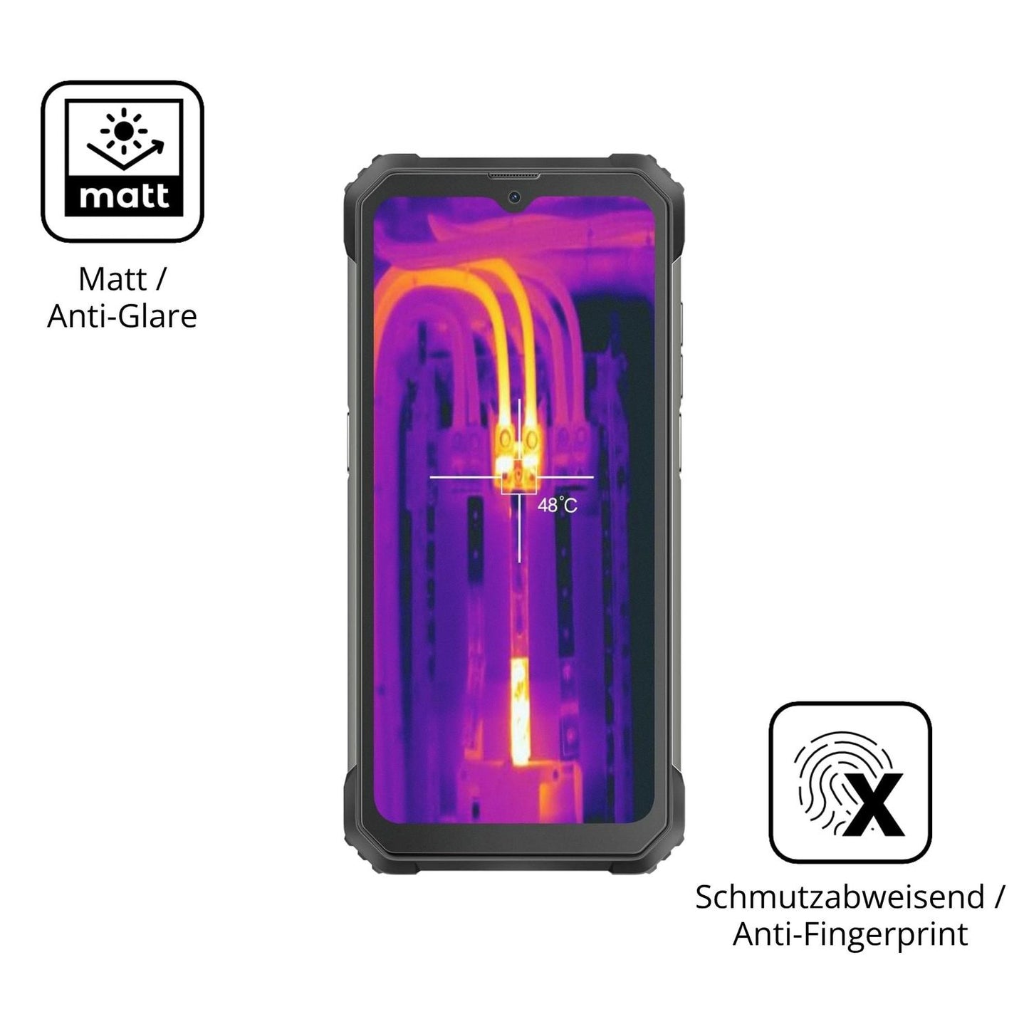 Dünne und entspiegelnde Folie passend zugeschnitten für Blackview BL8800 Pro