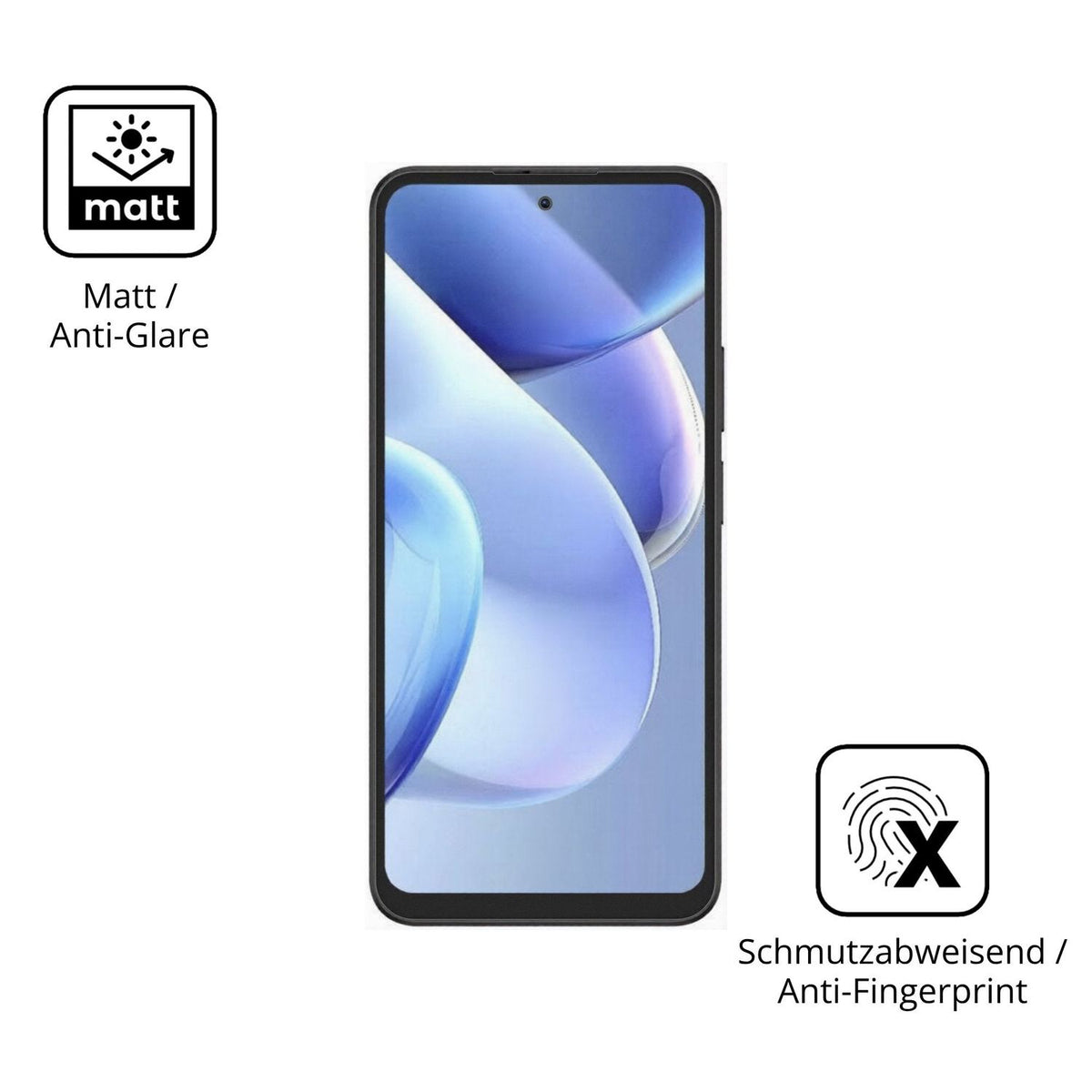 Dünne und entspiegelnde Folie passend zugeschnitten für Doogee B10 Pro