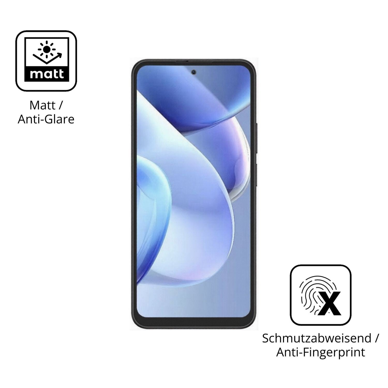 Dünne und entspiegelnde Folie passend zugeschnitten für Doogee B10 Pro