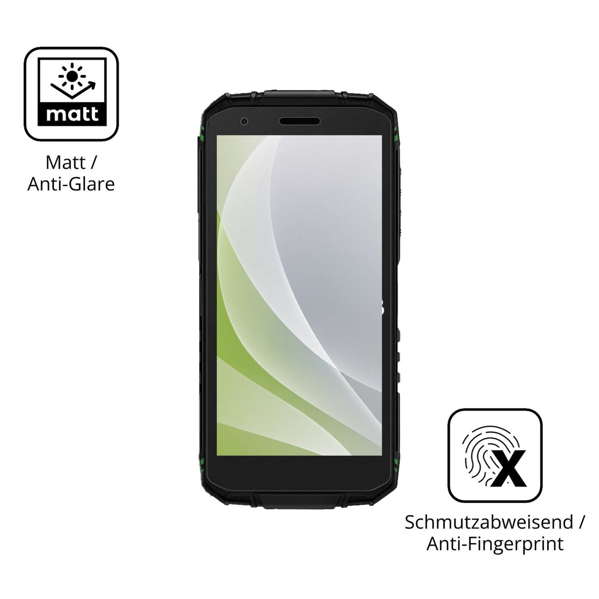 Dünne und entspiegelnde Folie passend zugeschnitten für Doogee Fire 3 Pro