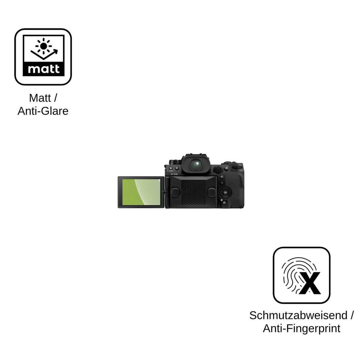 4x Schutzfolie matt für Fujifilm X-H2 Display-Schutzfolie