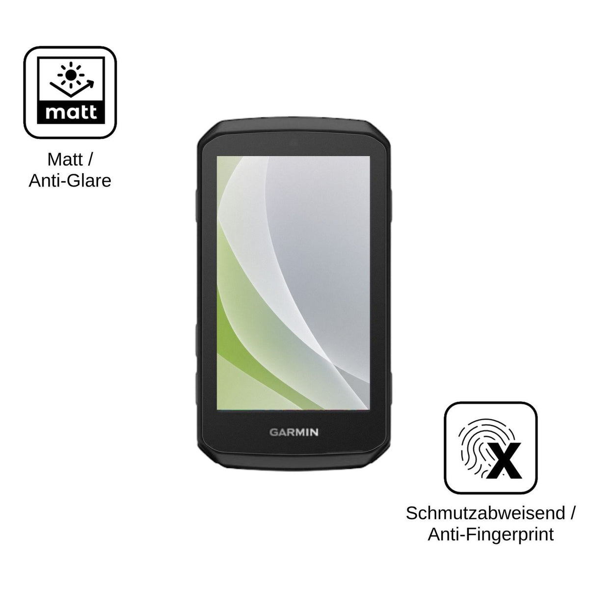 2x Schutzfolie matt für Garmin Edge 1060 Display-Schutzfolie