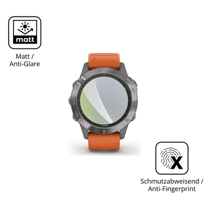 Dünne und entspiegelnde Folie passend zugeschnitten für Garmin Fenix 6