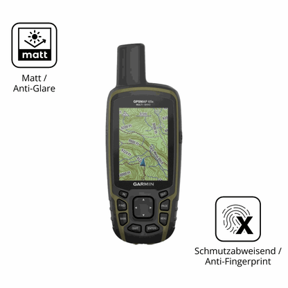 Dünne und entspiegelnde Folie passend zugeschnitten für Garmin GPSMAP 65s