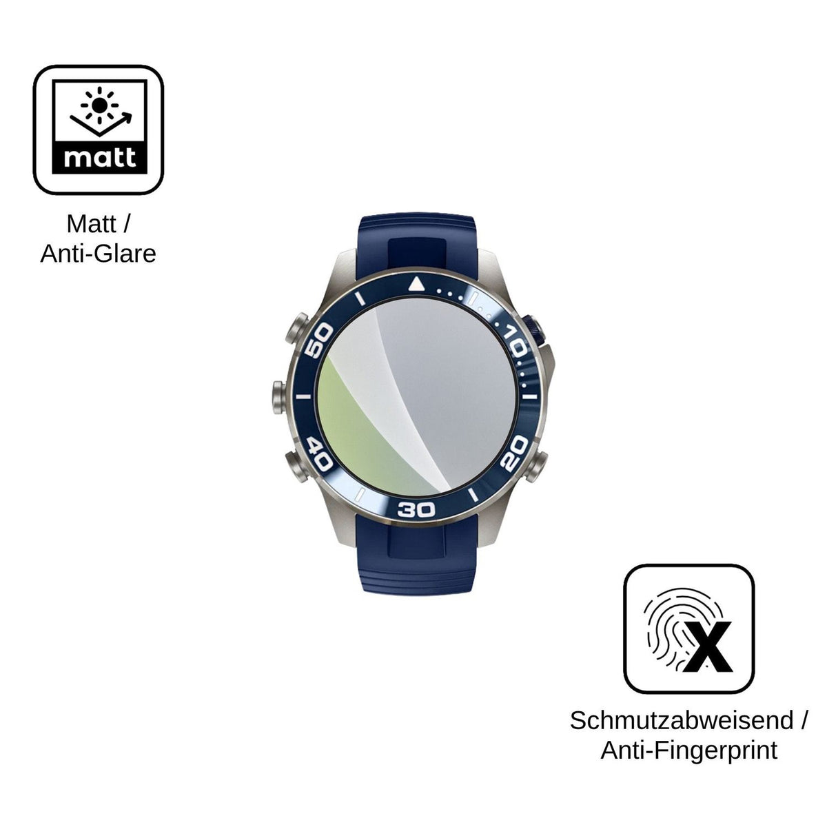 6x Schutzfolie matt für Garmin MARQ Diver Display-Schutzfolie