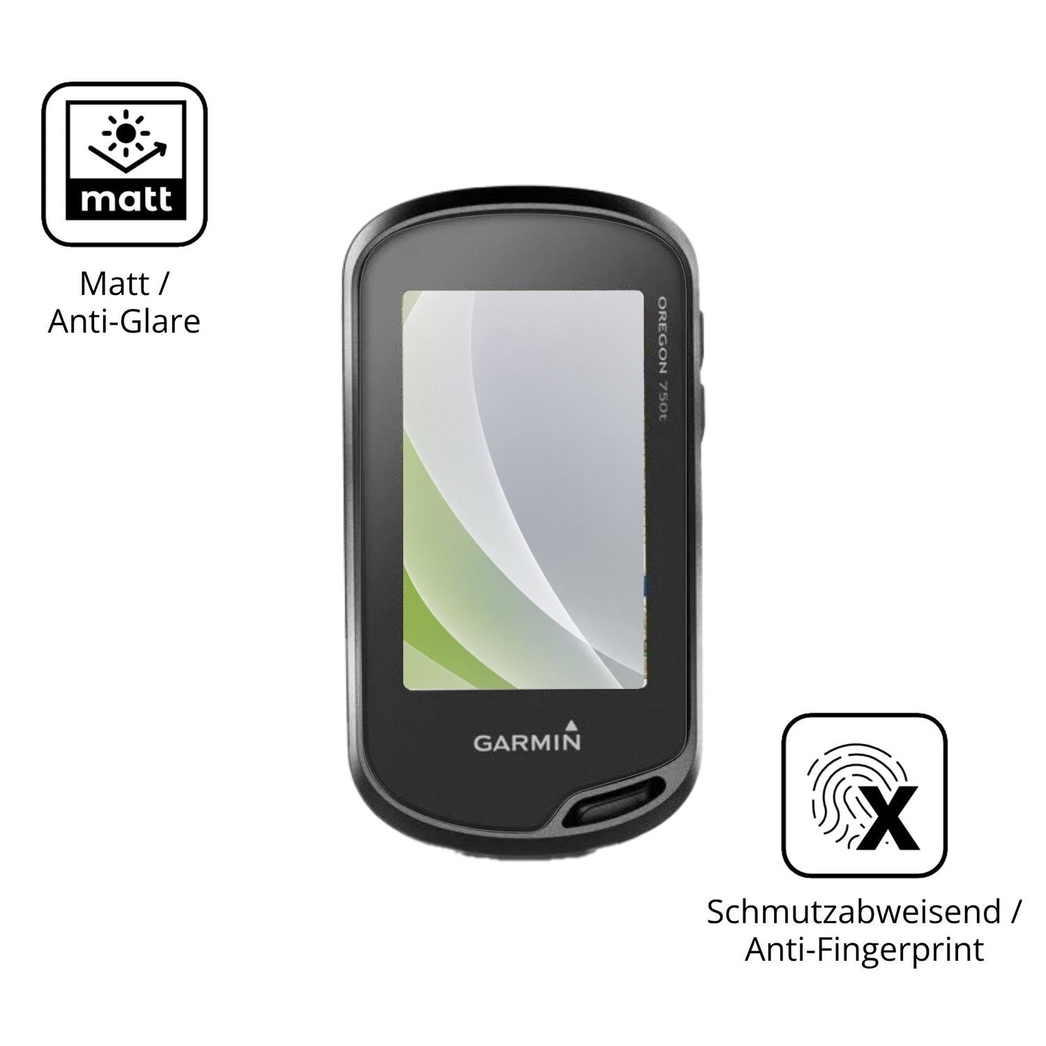 Dünne und entspiegelnde Folie passend zugeschnitten für Garmin Oregon 750t