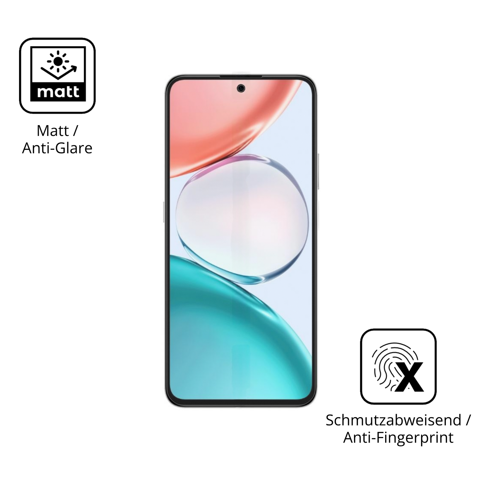 Dünne und entspiegelnde Folie passend zugeschnitten für Honor Play 80 Pro