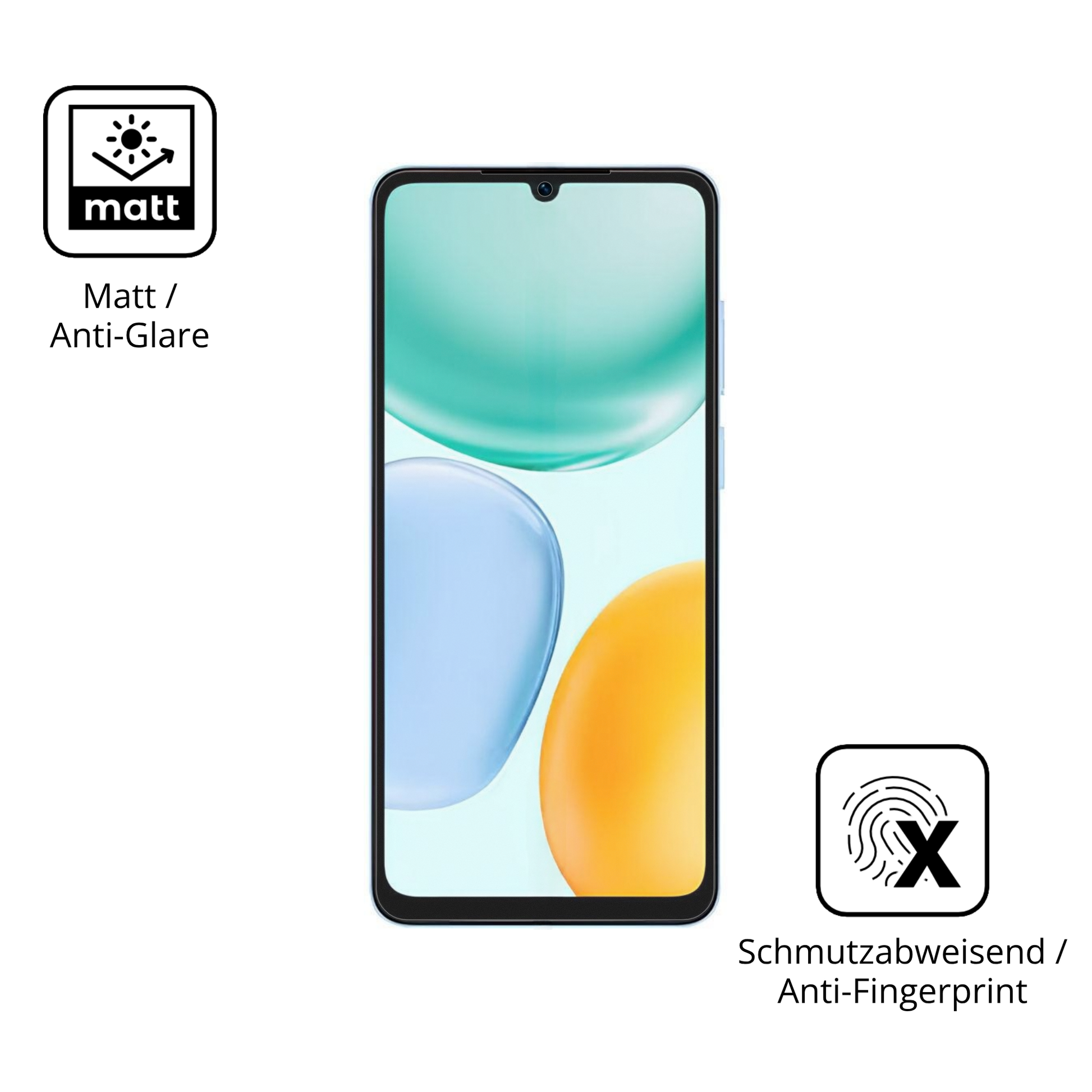 Dünne und entspiegelnde Folie passend zugeschnitten für Honor X5d Plus