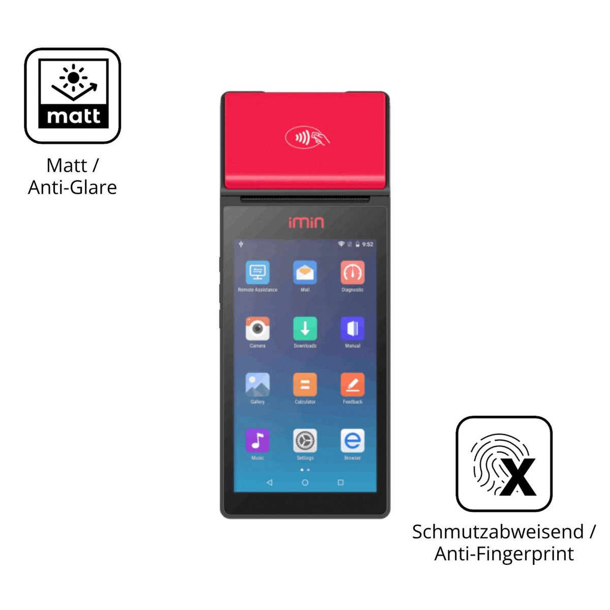 Dünne und entspiegelnde Folie passend zugeschnitten für IMIN M2 / M2 Pro