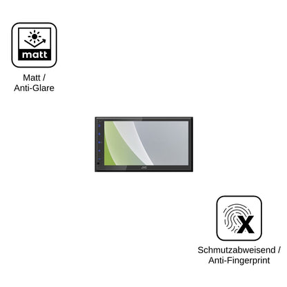 2x Schutzfolie matt für JVC KW-M593BT Display-Schutzfolie