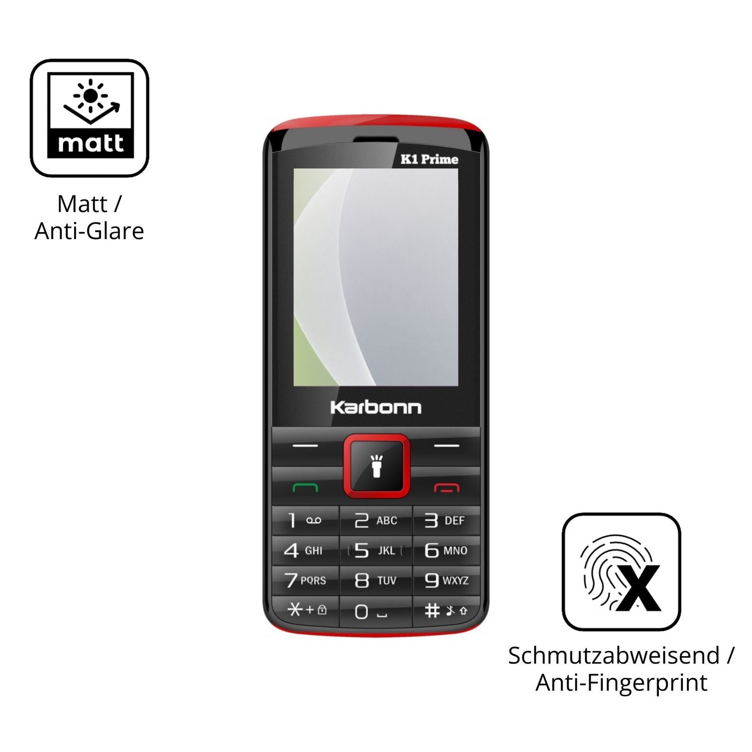 Dünne und entspiegelnde Folie passend zugeschnitten für Karbonn K1 Prime