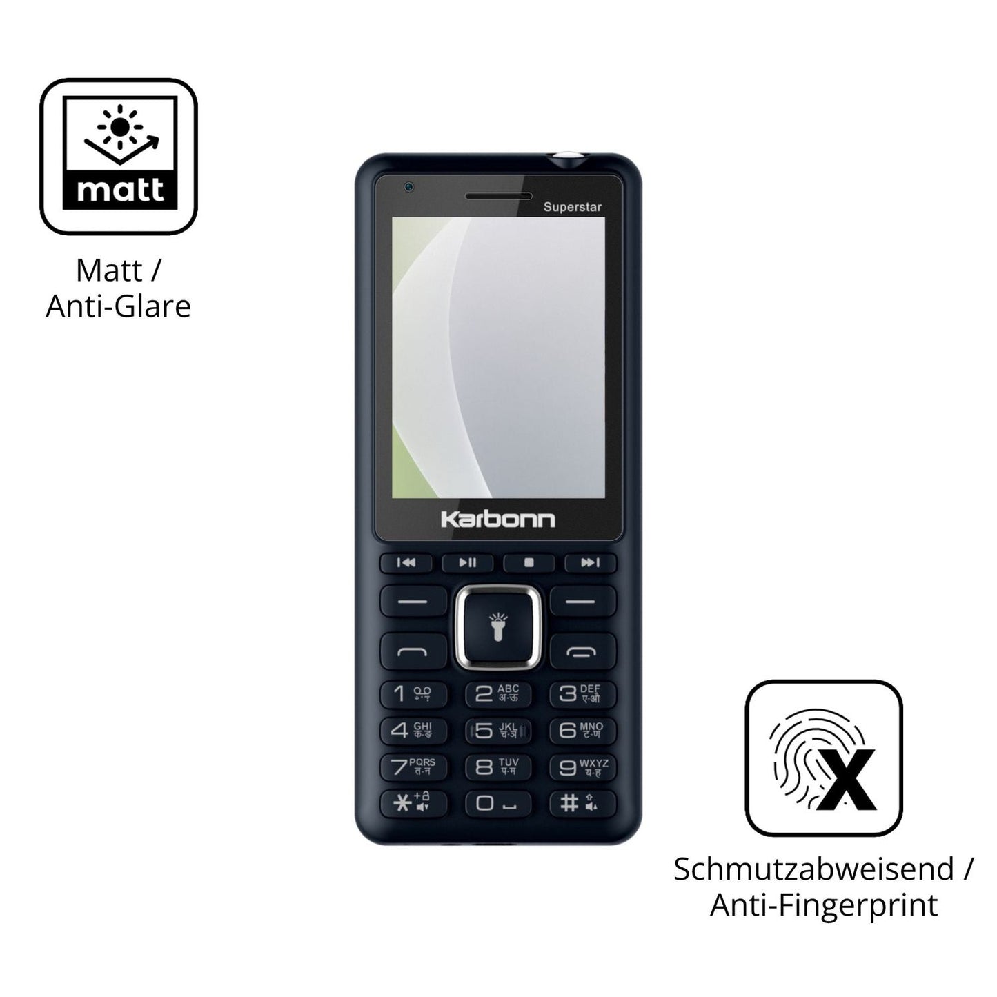 Dünne und entspiegelnde Folie passend zugeschnitten für Karbonn K111 Superstar