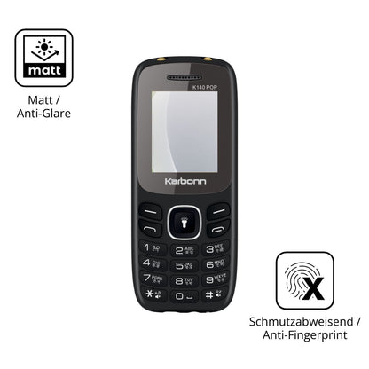 Dünne und entspiegelnde Folie passend zugeschnitten für Karbonn K140 Pop