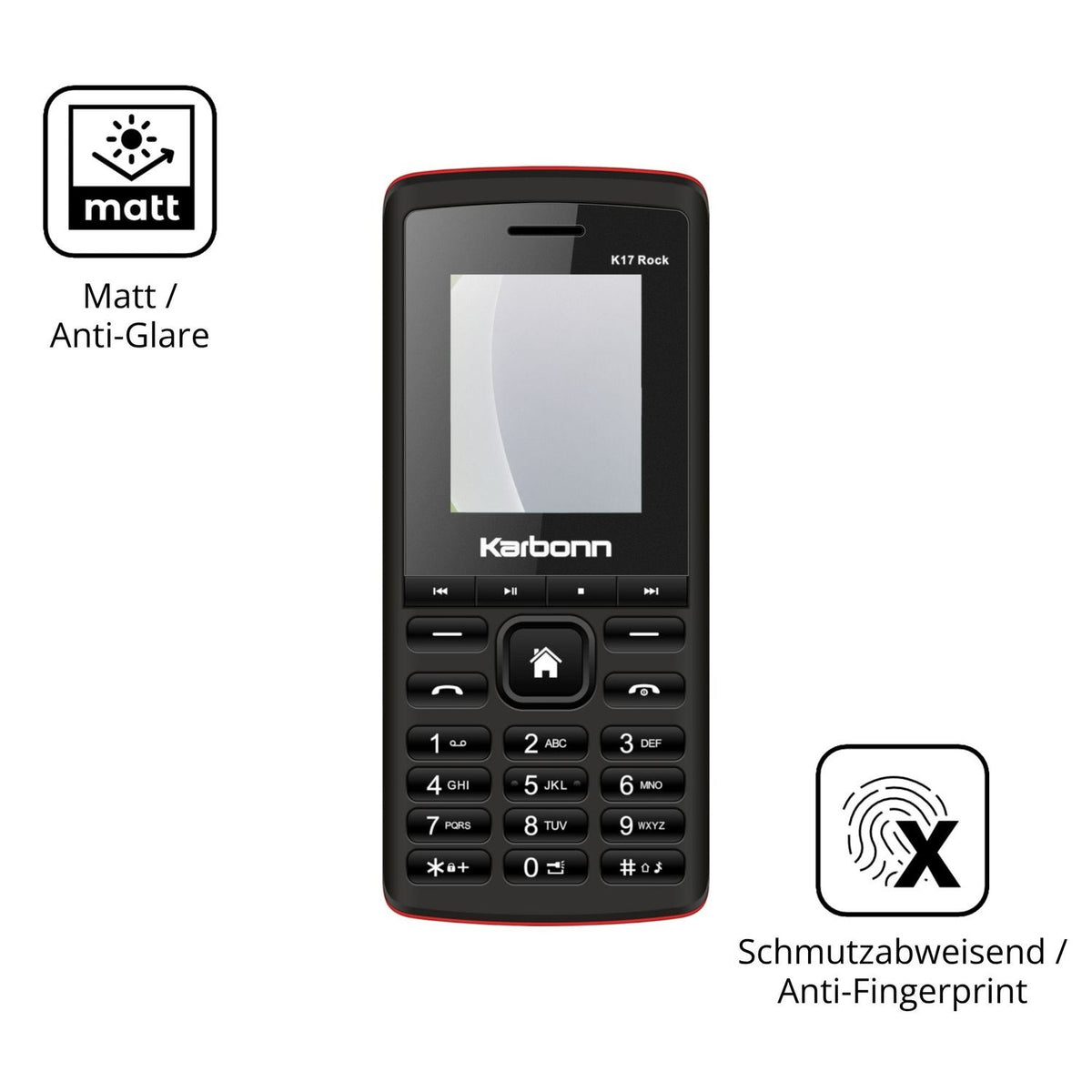 Dünne und entspiegelnde Folie passend zugeschnitten für Karbonn K17 Rock
