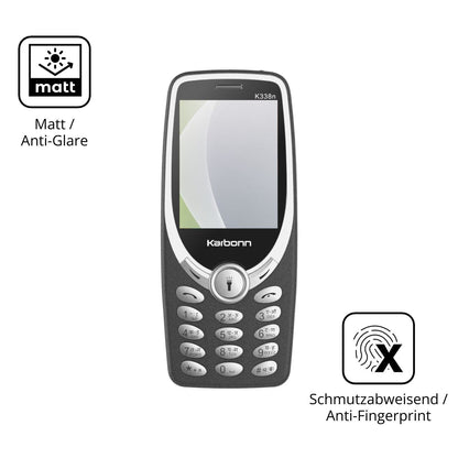 Dünne und entspiegelnde Folie passend zugeschnitten für Karbonn K338n
