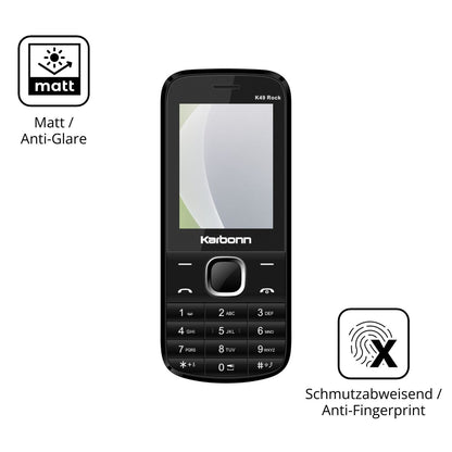 Dünne und entspiegelnde Folie passend zugeschnitten für Karbonn K49 Rock