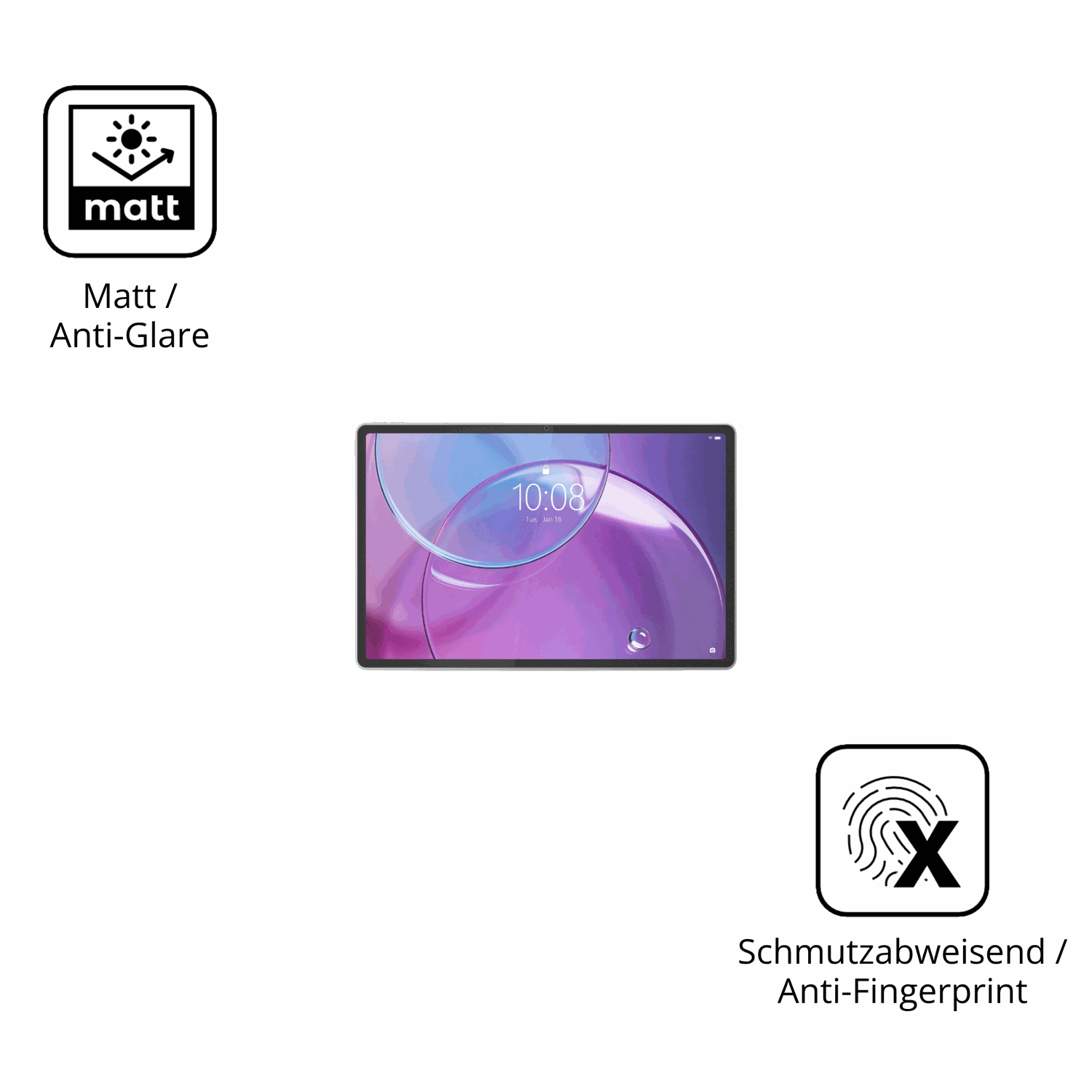 Dünne und entspiegelnde Folie passend zugeschnitten für Lenovo Idea Tab Pro Gen 2 13 Zoll