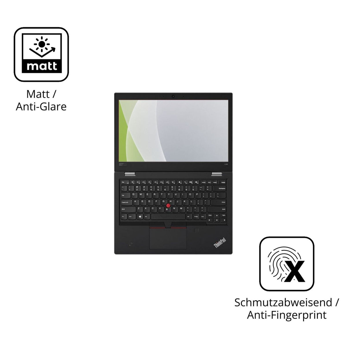 Dünne und entspiegelnde Folie passend zugeschnitten für Lenovo Thinkpad L380 Yoga