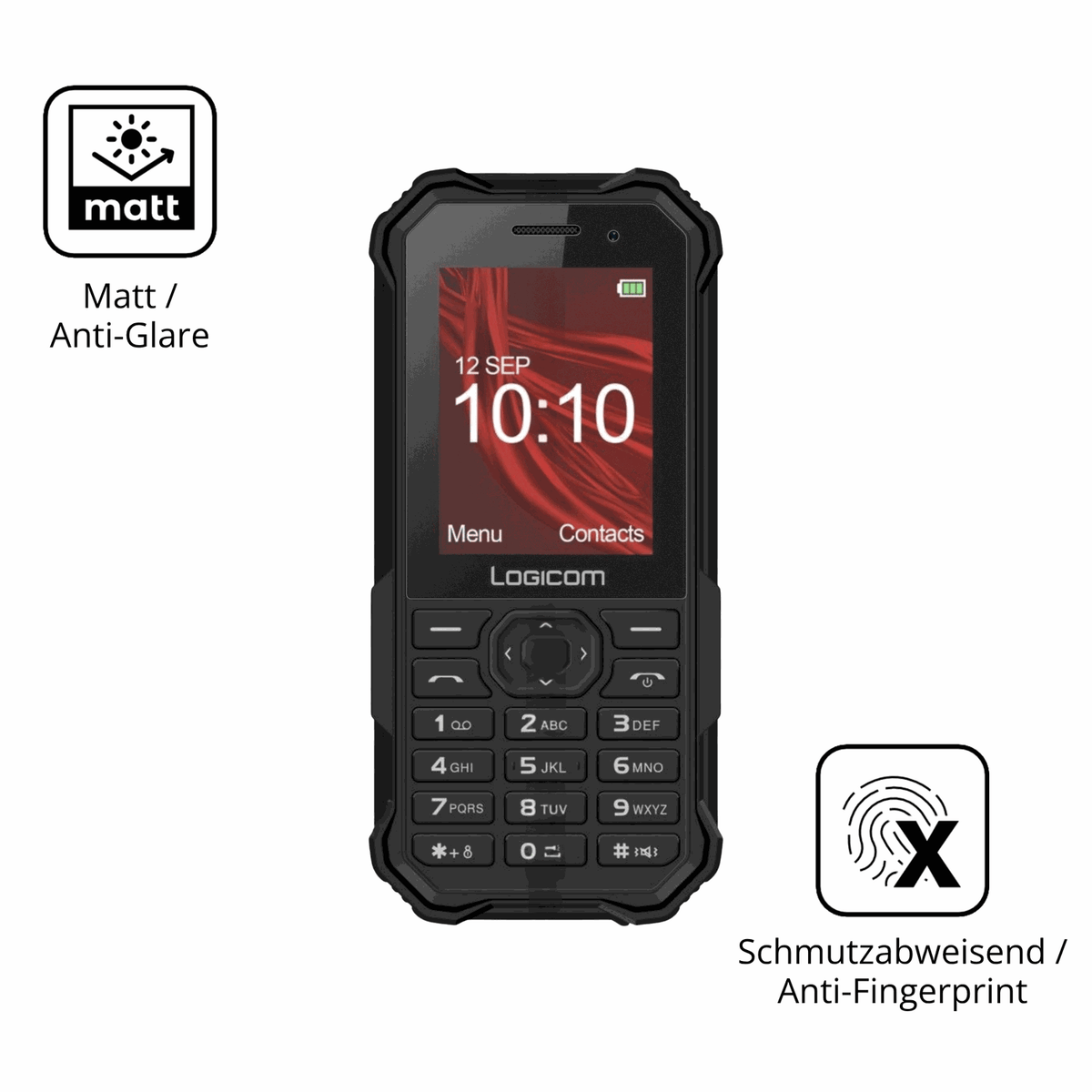 Dünne und entspiegelnde Folie passend zugeschnitten für Logicom Xtrem-30