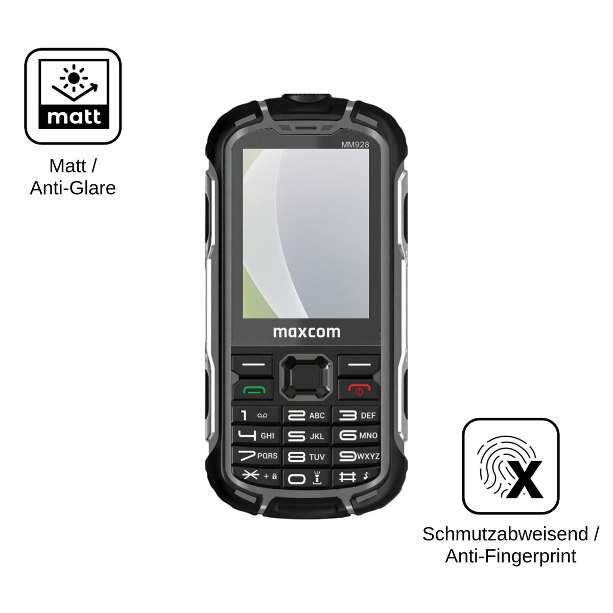 4x Schutzfolie matt für MaxCom MM928 4G Display-Schutzfolie