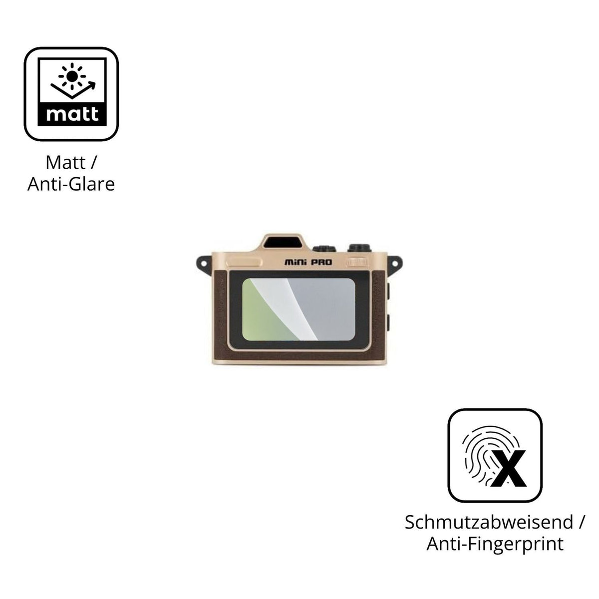 Dünne und entspiegelnde Folie passend zugeschnitten für Minolta MNBM1 Mini Pro