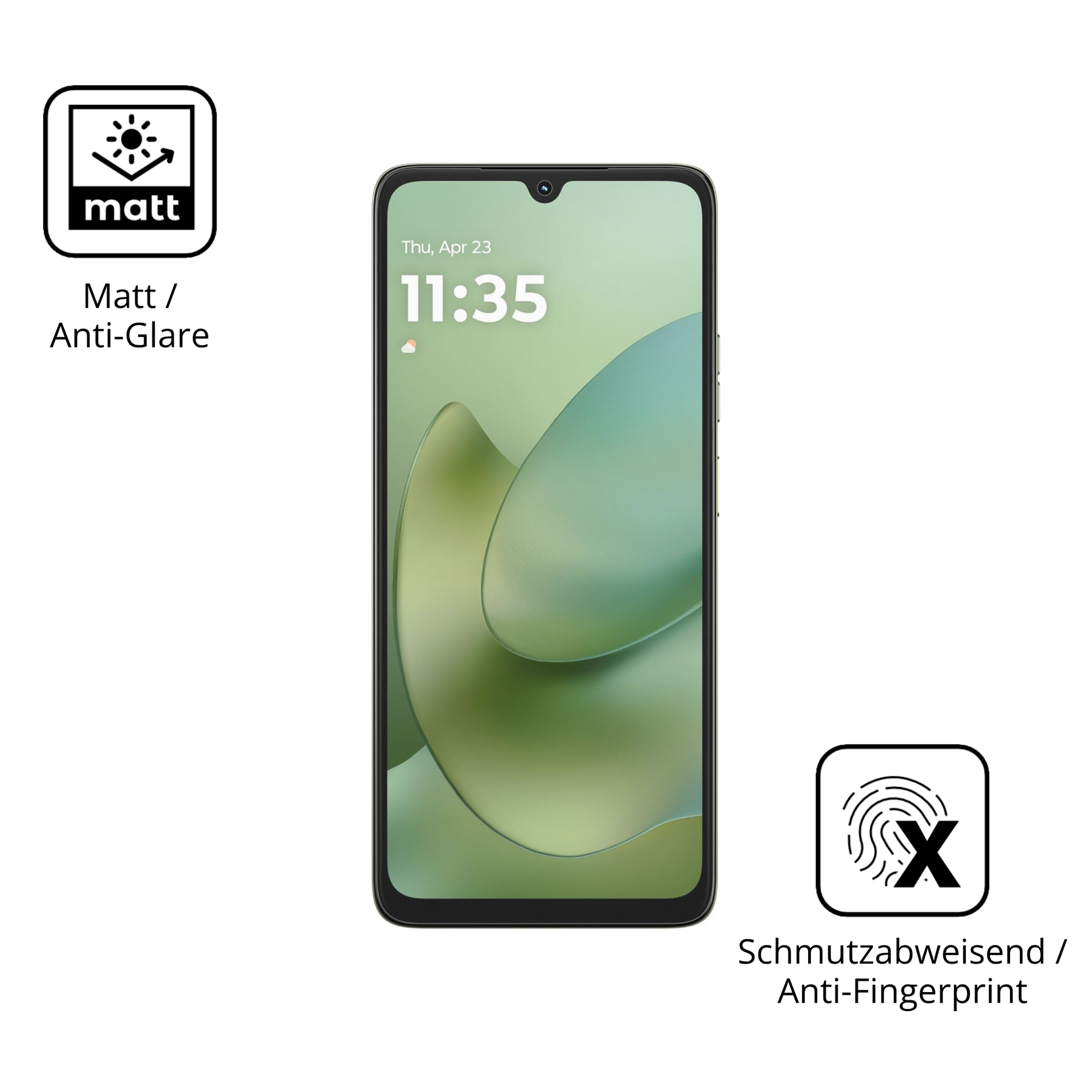 D�nne und entspiegelnde Folie passend zugeschnitten f�r Motorola Moto G06
