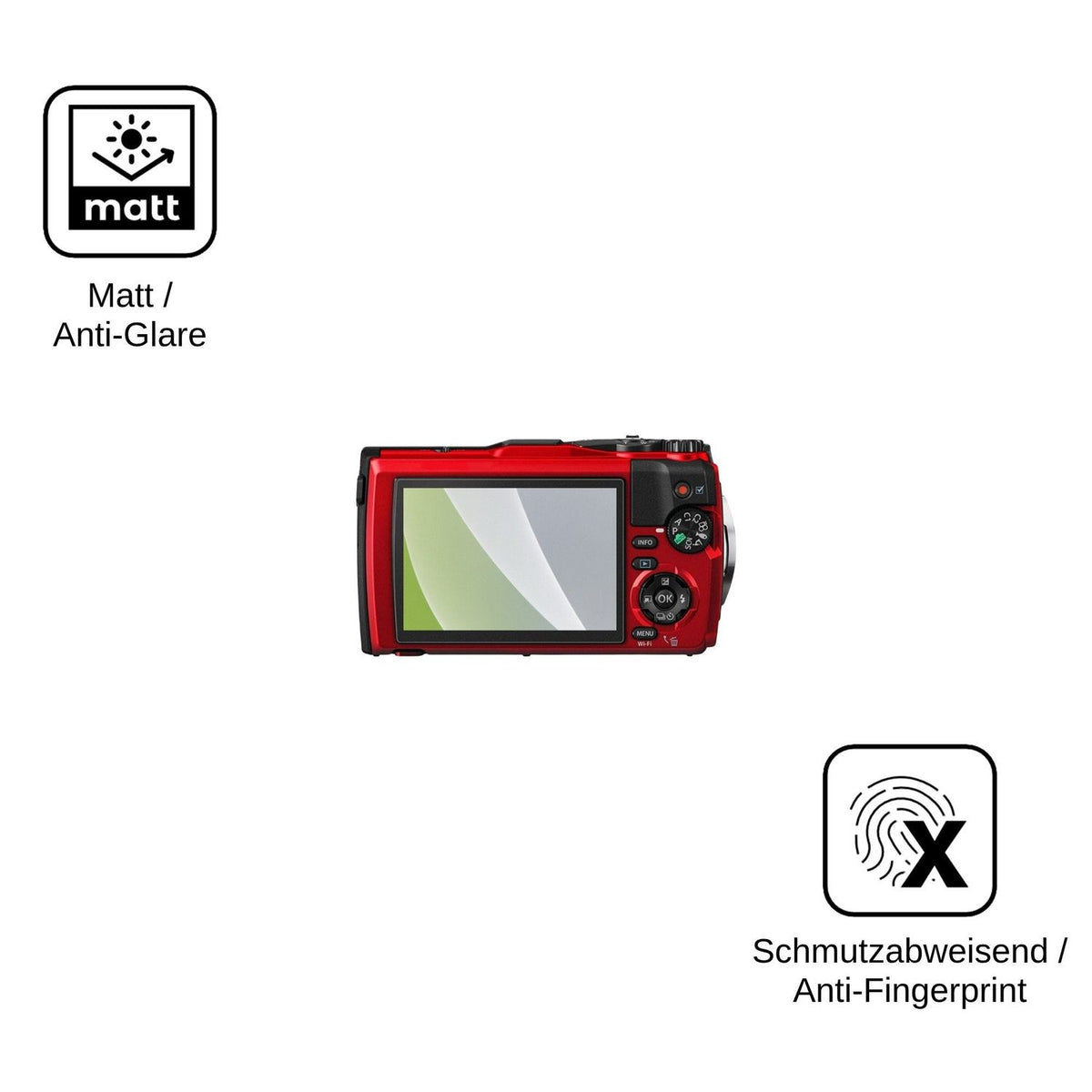 4x Schutzfolie matt für Olympus OM System Tough TG-6 Display-Schutzfolie