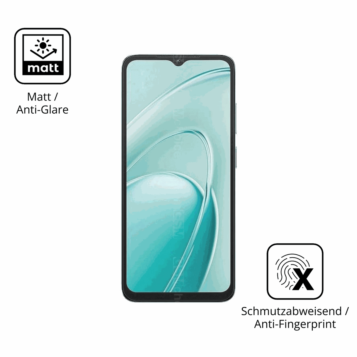 D�nne und entspiegelnde Folie passend zugeschnitten f�r Oukitel C7