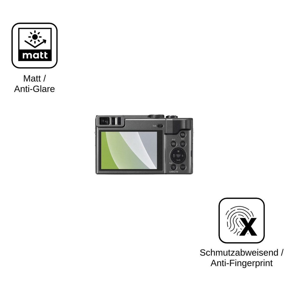 4x Schutzfolie matt für Panasonic Lumix DC-TZ90 Display-Schutzfolie