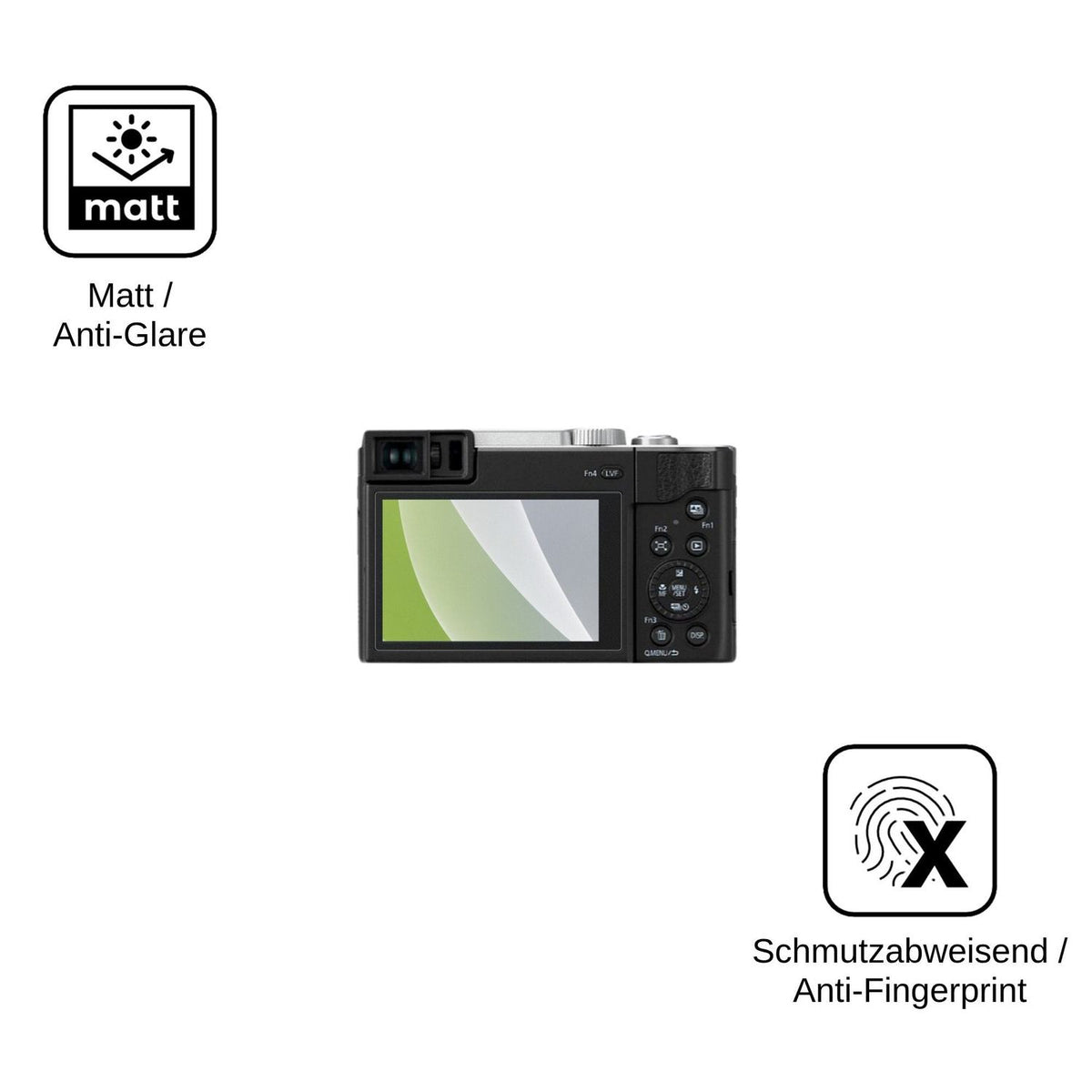 4x Schutzfolie matt für Panasonic Lumix DC-TZ96 Display-Schutzfolie