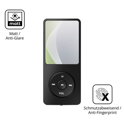 Dünne und entspiegelnde Folie passend zugeschnitten für Tarswesi BFQ-LCT01 MP3-Player