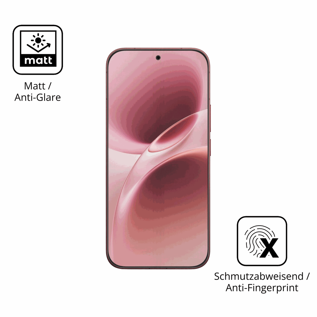 Dünne und entspiegelnde Folie passend zugeschnitten für Vivo V70