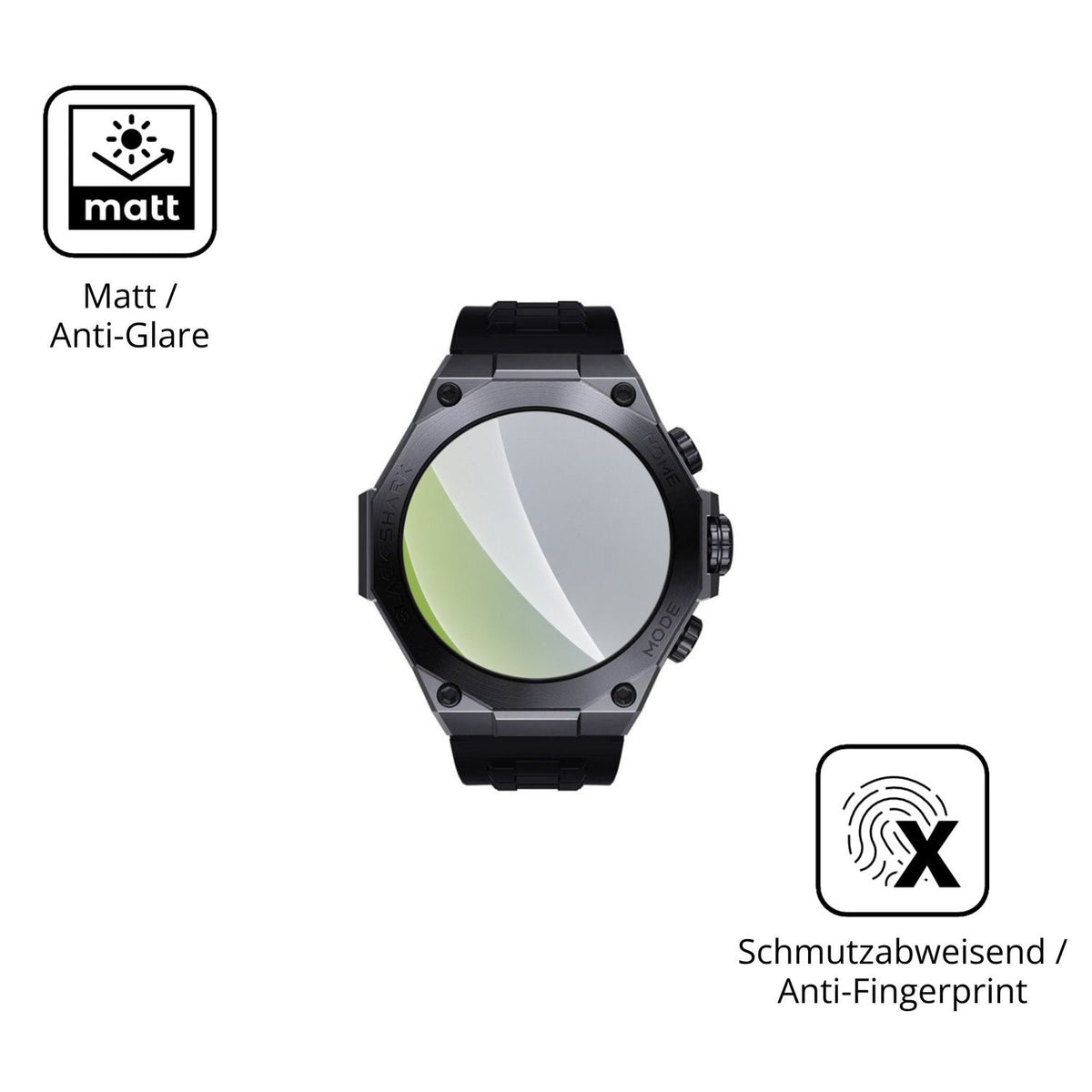 Dünne und entspiegelnde Folie passend zugeschnitten für Xiaomi Black Shark S1 Pro